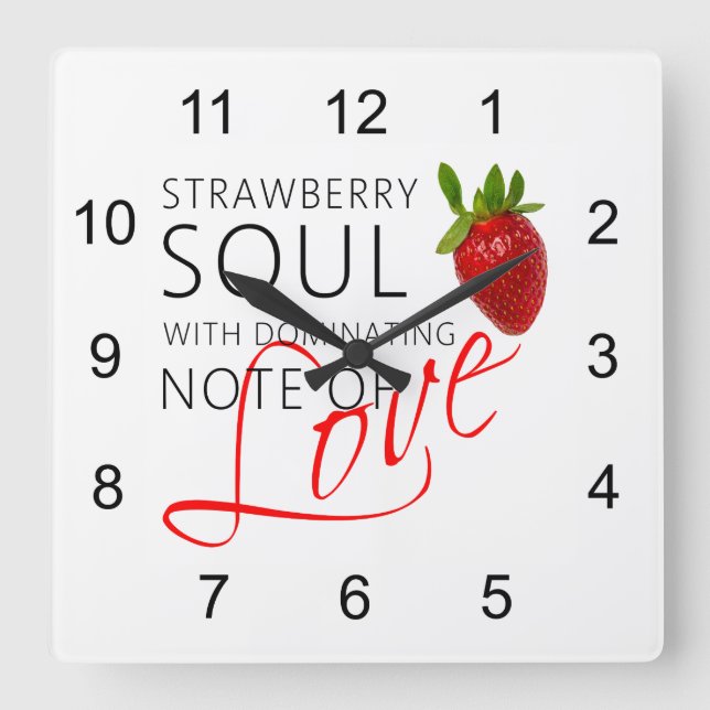 Horloge Carrée Soul aux fraises (Recto)