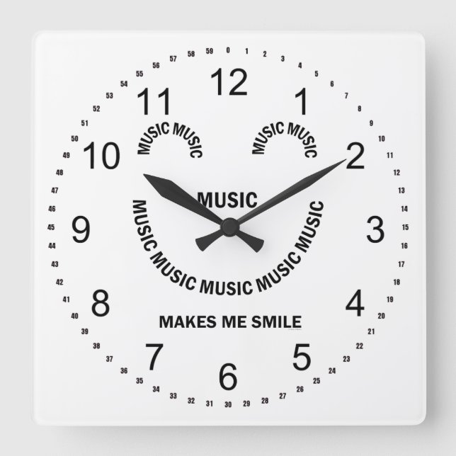 Horloge Carrée Sourire de musique (Recto)