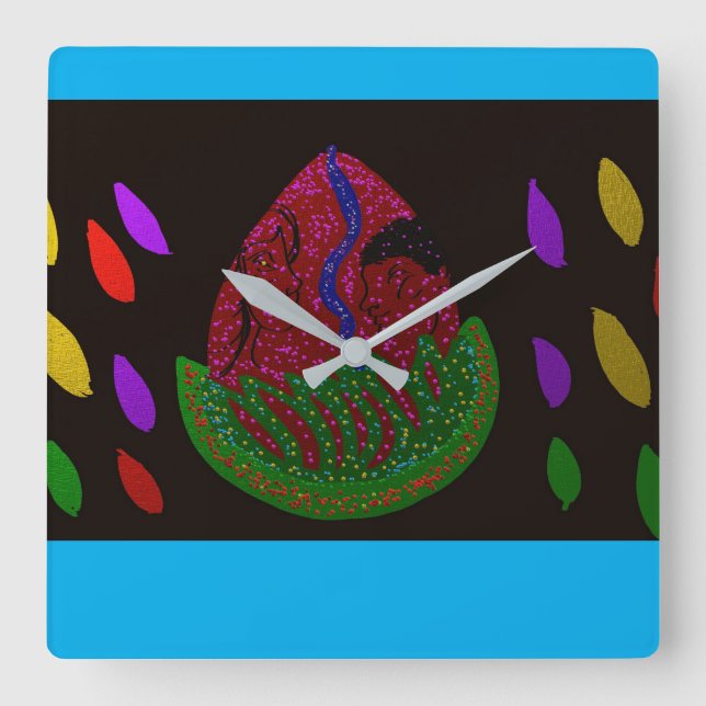 Horloge Carrée Sourire plus le jour de Pâques (Recto)