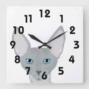Horloge Carrée Sphynx Cat Wall Clock