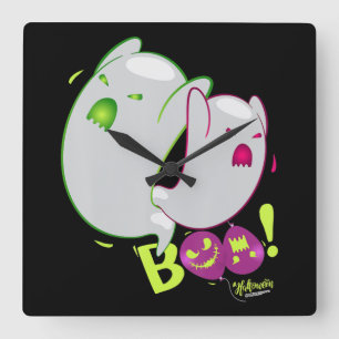 Horloge Carrée Spider Cadeau Boo Ghost Bats Spider Déplaisant Hal