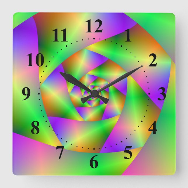 Horloge Carrée Spiral de Wall Clock (Recto)