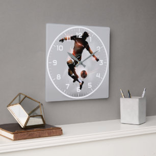 Horloge Carrée Sport Football   Football moderne