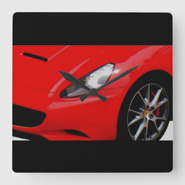 Horloge Carrée ~Sports Car~ WALLCLOCK, CUSTOMISEZ-LE ! (Recto)