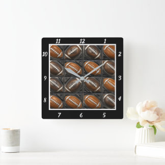 Horloge Carrée Sports de football à motifs
