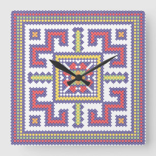 Horloge Carrée Square cross-stitch