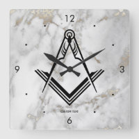 Square Freemason Wall Clock | Unique Masonic Gifts