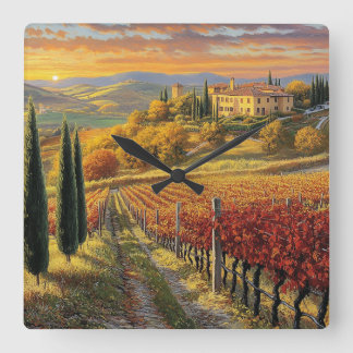 Horloge Carrée Square Wall Clock with Italian Charm