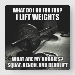 Horloge Carrée Squat, Banc, Deadlift - Motivation