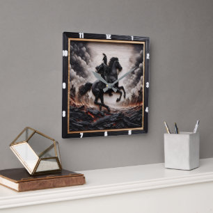 Horloge Carrée Stallion de cavalerie napoléonienne