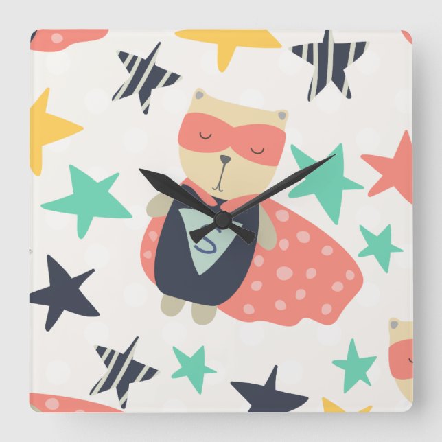 Horloge Carrée Star Super Hero (Recto)