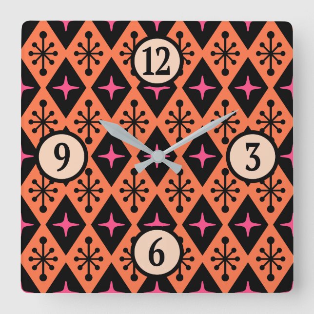Horloge Carrée Starburst Pattern (Recto)