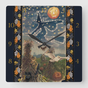Horloge Carrée Starry Halloween
