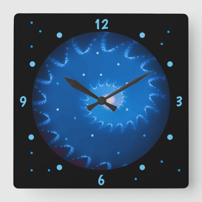 Horloge Carrée Starry Night Fractal Wall Clock (Recto)