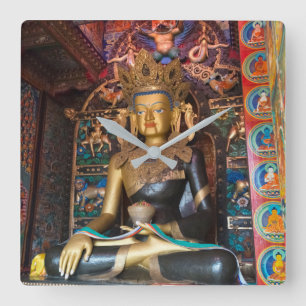 Horloge Carrée Statue bouddhiste dans le monastère de Litang
