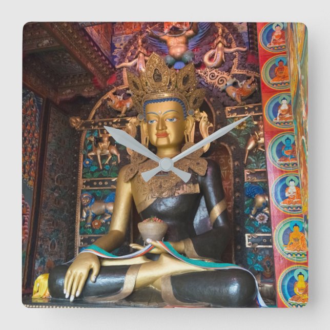 Horloge Carrée Statue bouddhiste dans le monastère de Litang (Recto)
