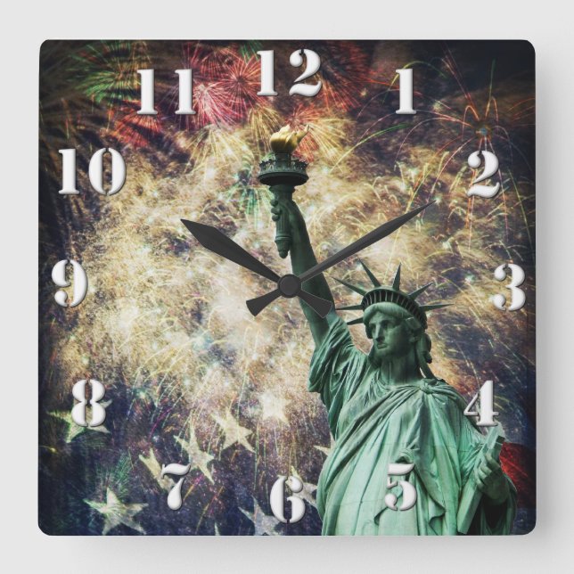 Horloge Carrée Statue de la Liberté (Recto)
