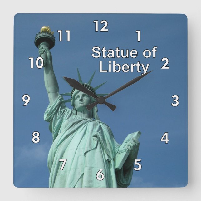 Horloge Carrée Statue de la Liberté New York (Recto)
