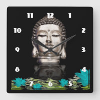 Statue de tête Bouddha Argent