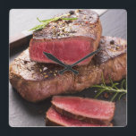 Horloge Carrée steak de beef<br><div class="desc">beef steak © and® Bigstock® - All Rights Reserved.</div>