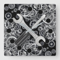 Steampunk Argent Équipements & Outils Carré Mur Ho