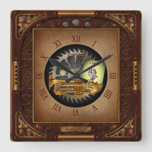 Horloge Carrée Steampunk Flumpet