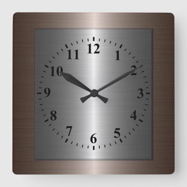 Horloge Carrée Steel metal (Recto)