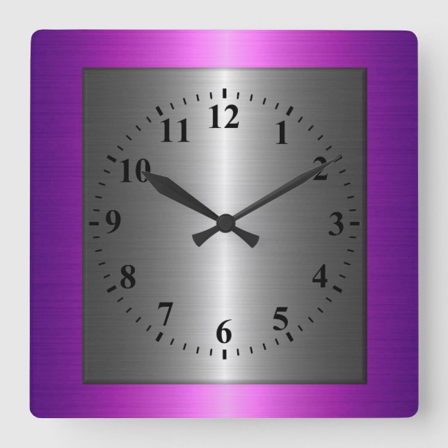 Horloge Carrée Steel metal (Recto)