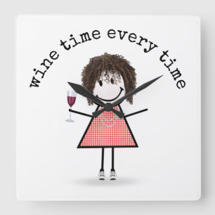 Horloge Carrée Stick Girl