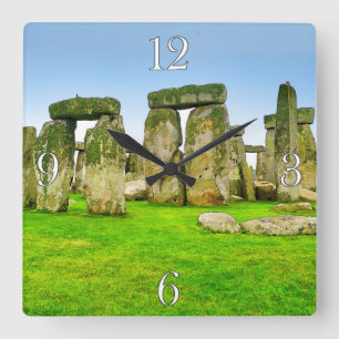 Horloge Carrée Stonehenge antique Stones debout en Art d'été