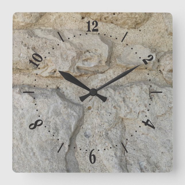 Horloge Carrée Stony pattern square wall clock (Recto)