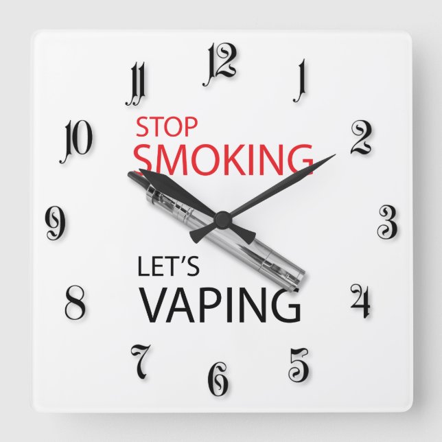 Horloge Carrée Stop smoking (Recto)