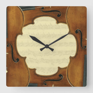 Horloge Carrée Stradivari Violins Bach