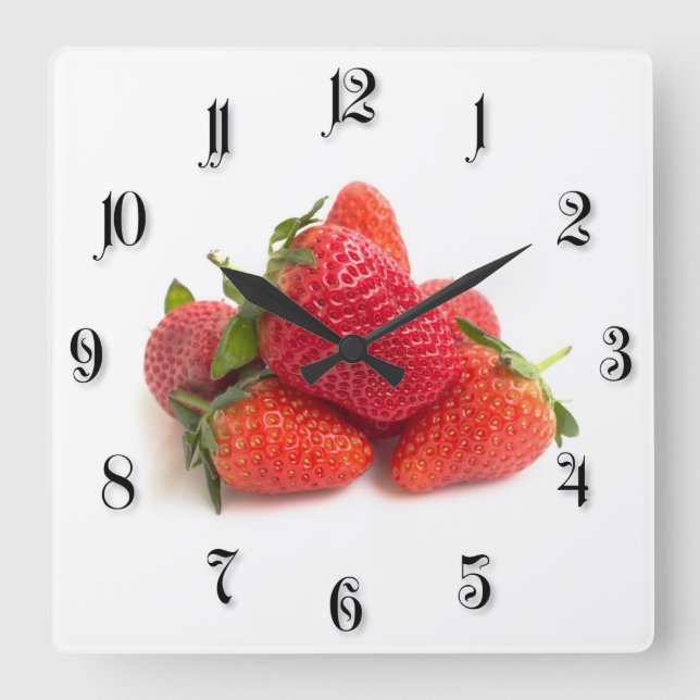 Horloge Carrée Strawberry (Recto)
