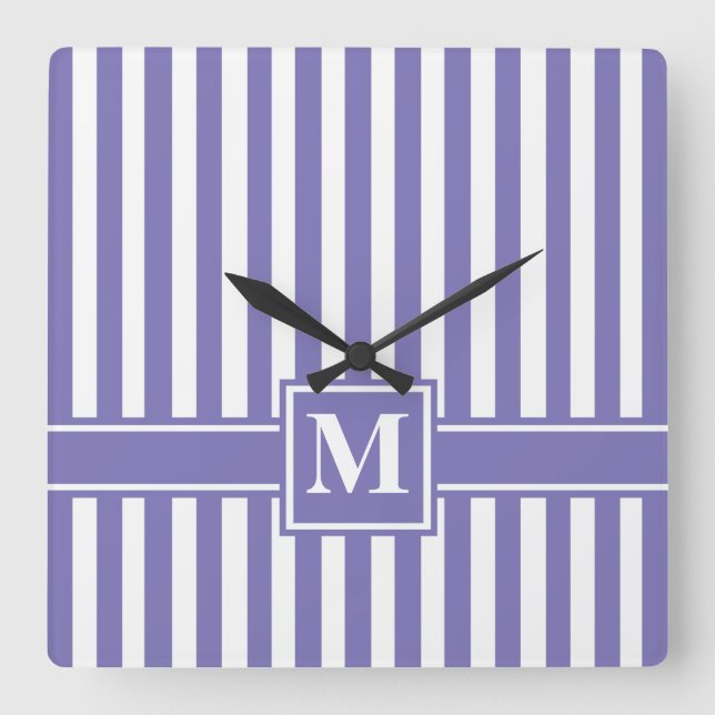 Horloge Carrée Stripe avec monogram (Recto)