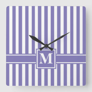 Horloge Carrée Stripe avec monogram