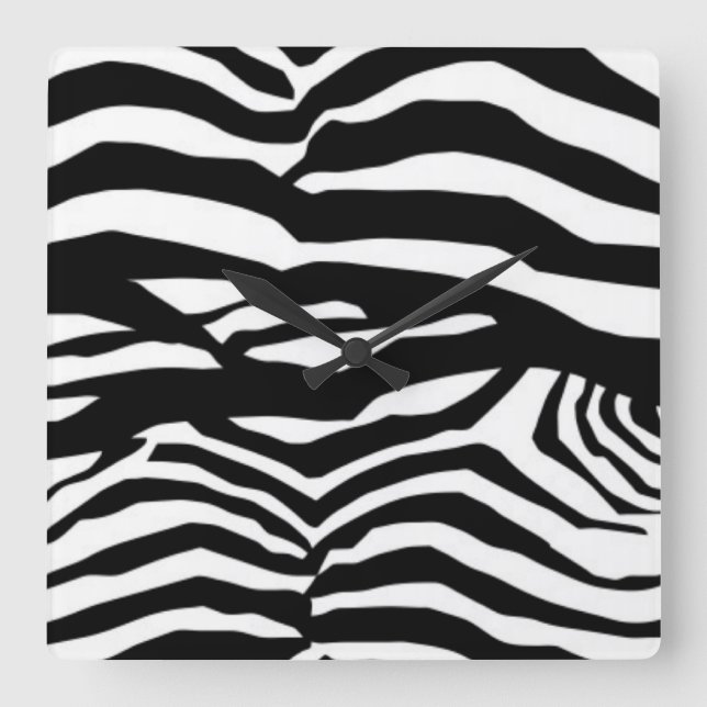 Horloge Carrée Stripes de Black And White (Recto)