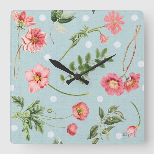 Horloge Carrée Studio Botanical (Recto)