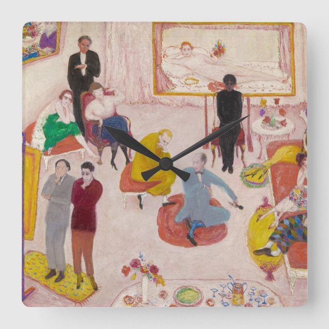 Horloge Carrée Studio Party par Florine Stettheimer (Recto)
