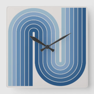 Horloge Carrée Style 1970s Arched Stripes Motif géométrique