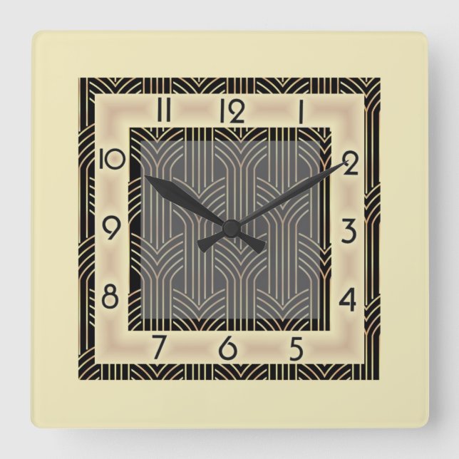 Horloge Carrée Style Art déco (Recto)