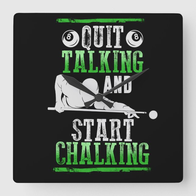 Horloge Carrée Style Billard (Recto)