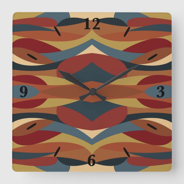 Horloge Carrée Style de verre de couleur géométrique opaque Abstr (Recto)