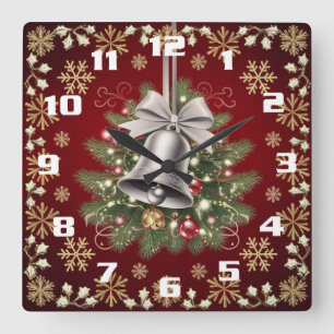 Horloge Carrée Style et élégant orné et beau Noël