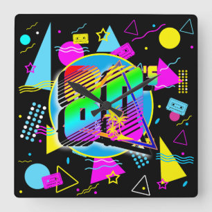 HORLOGE CARRÉE STYLE RÉTRO VINTAGE ANCIEN DE L'ÉCOLE DES ANNÉES 8