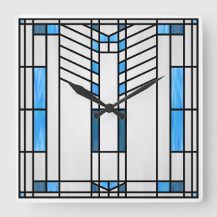 Horloge Carrée Style scolaire des Prairies Interprétation no 1