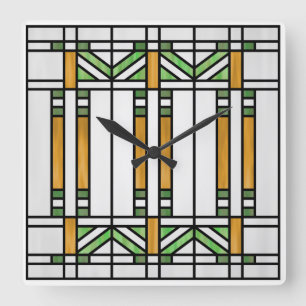 Horloge Carrée Style scolaire des Prairies Interprétation no 4