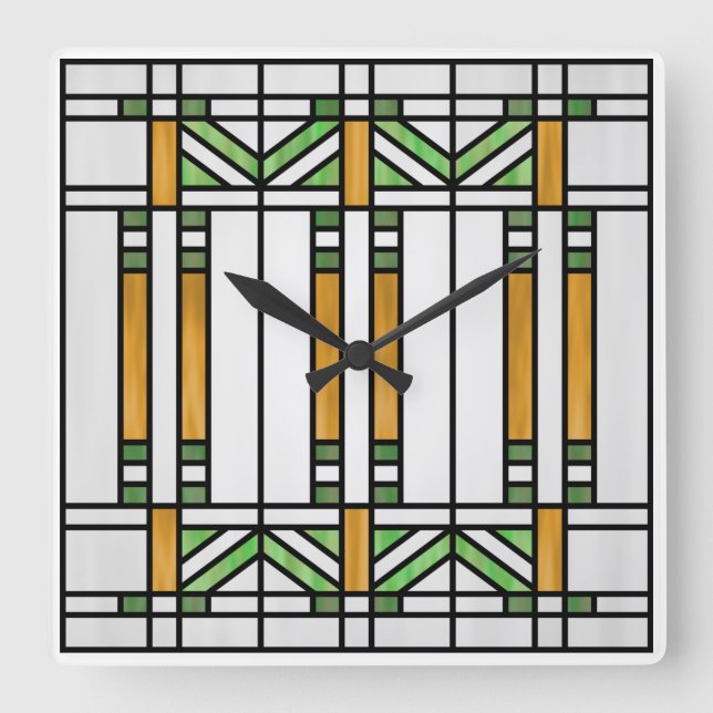 Horloge Carrée Style scolaire des Prairies Interprétation no 4 (Recto)