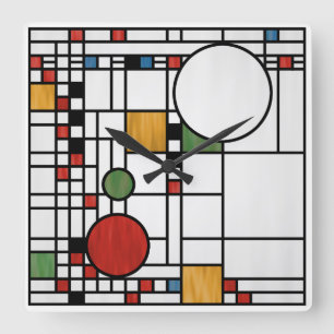 Horloge Carrée Style scolaire des Prairies Interprétation no 5