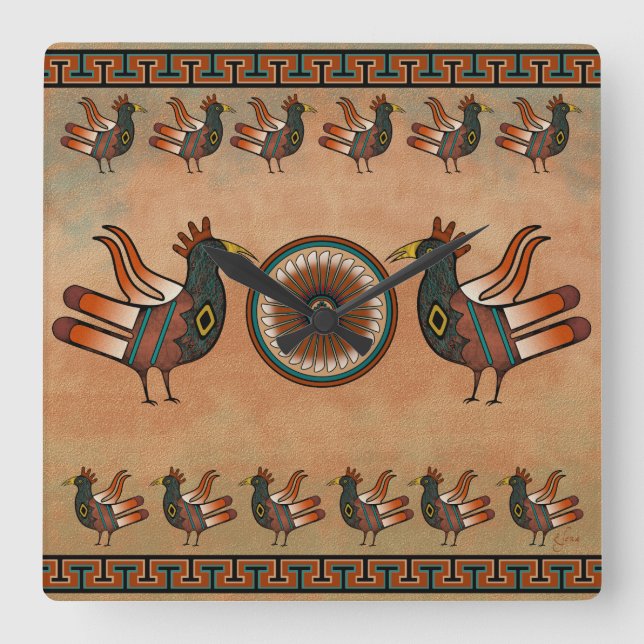 Horloge Carrée Style southwestern clock (Recto)